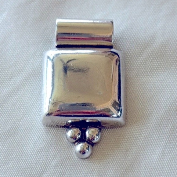 Sterling Silver Geometric Pendant Stamped 925 Mexico - Picture 2 of 8